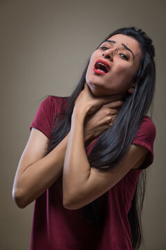 girl suffocating from anxiety attack