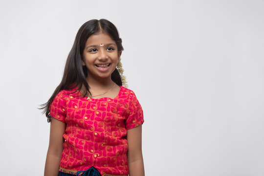 portrait of a south indian girl smiling