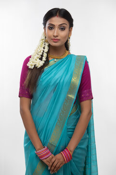 portrait of a south indian woman looking at the camera