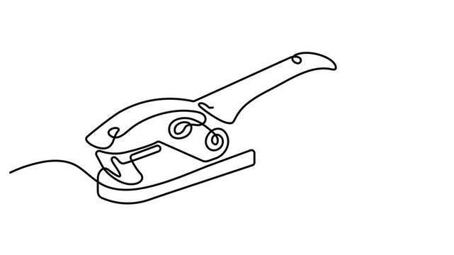 Animated self drawing of Continuous single line drawing of a stapler. Full length one line animation. 4K video
