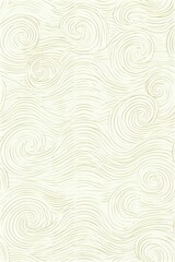 Fototapeta premium Seamless pattern, stylized ocean waves line art, pale gold lines on a cream background, elegant and fluid, oriental style