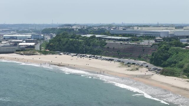久慈浜海岸と日立灯台が見えるドローン空撮 2025年6月撮影