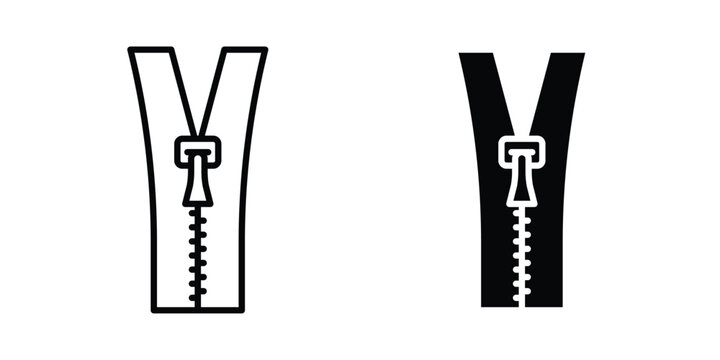 zipper icon vector designs set