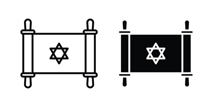 Scroll Torah icon vector designs set