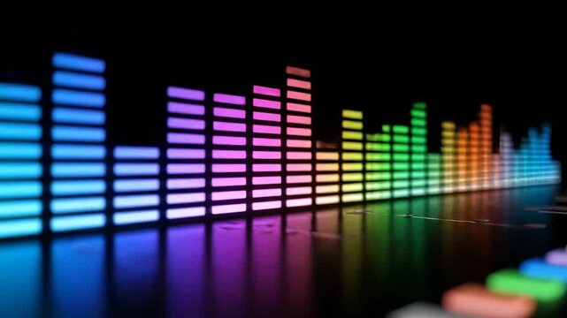Colorful Audio Spectrum Visualizer - Dynamic Music Equalizer Animation.