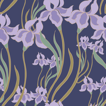 Beautiful seamless floral pattern with flowers and leaves. Floral vector illustration