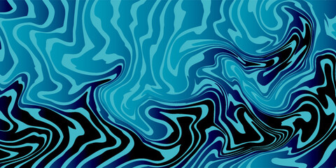 A mesmerizing blue sound wave pattern against a dark background with a white space below, creating a striking visual contrast with vibrant blue hues and sleek lines © wulandari