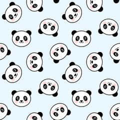 Cute Seamless Pattern of Panda Heads © Marwah