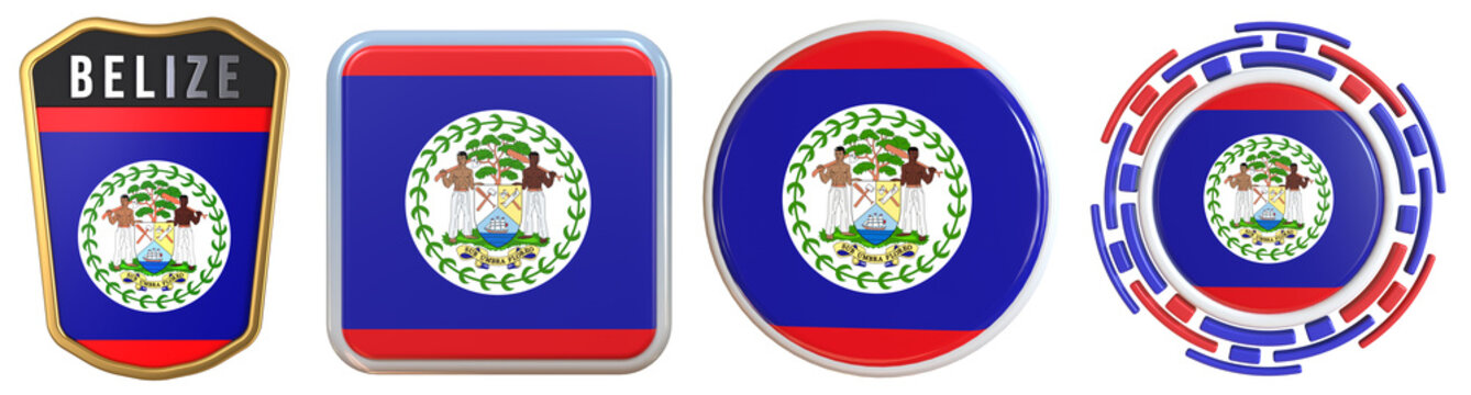 Belize Flag Emblem 3d Design Set Pack nice for independence day decoration