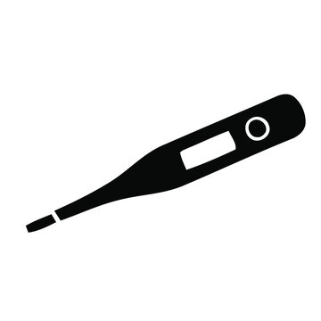 A vector silhouette of digital thermometer