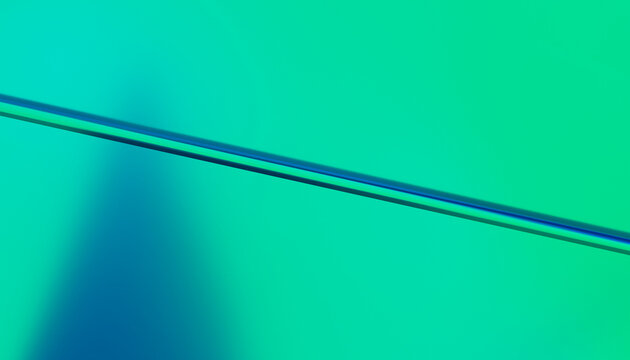 Abstract digital rendering with a diagonal blue line on green gradient