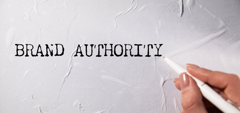 brand  AUTHORITY text on paper