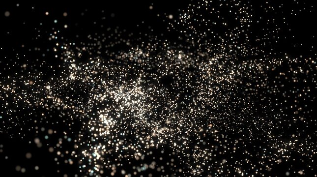 Abstract universe of sparkling lights and particles, a cosmic celestial display