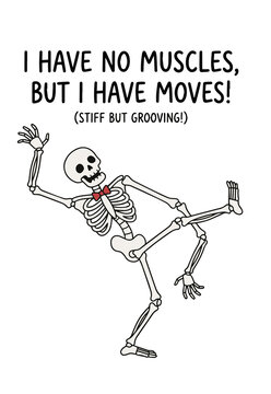 Funny Halloween Dancing Skeleton with Bow Tie and Grooving Typography Illustration