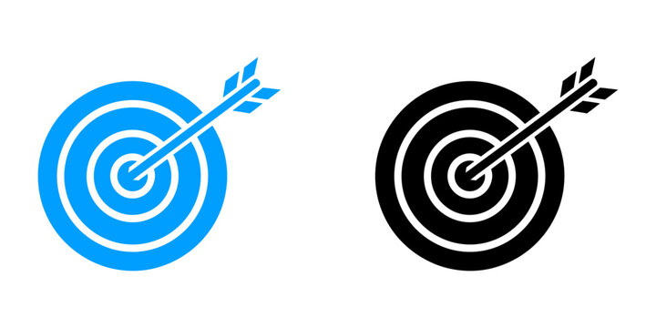 Target practice with bullseye and arrow. Precision aiming in archery or goal setting concept with 3D illustration.