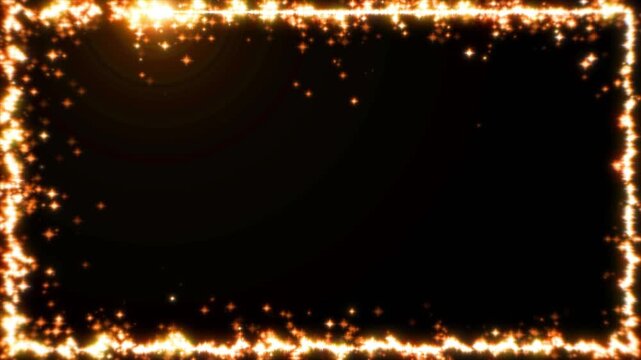 Golden square box Glitter Luxury Particle Trail with Sparkling Bokeh Lights Abstract Background Seamless Loop