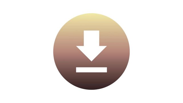 Download symbol indicating digital content retrieval, data transfer, and file acquisition, designed for modern interfaces and user interaction, featuring a clear arrow within a circular gradient frame