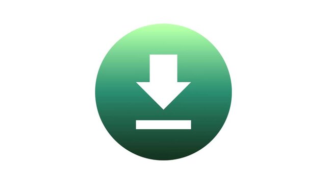 Vibrant green gradient download icon symbolizing efficient data transfer, seamless file retrieval, and digital information saving for web applications, user interfaces, and software functionality
