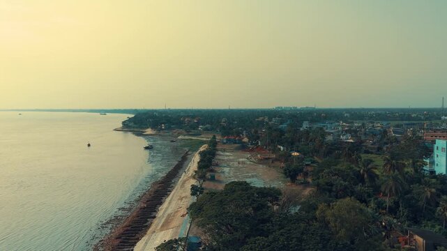 Diamond Harbour River side Development aerial Drone view West Bengal