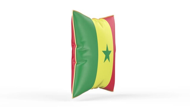 Pillow with the flag of Senegal on white background