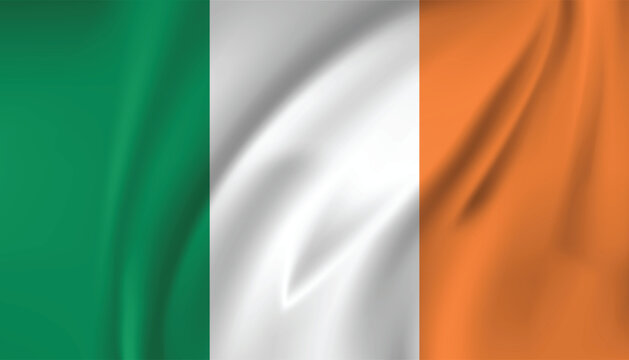 Irish tricolor flag vector illustration with green, white, and orange panels