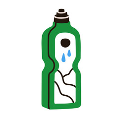 Obraz premium Detergent bottle. Domestic cleaning liquid in plastic package. Chemical cleansing gel, sanitary product for household cleanup, WC, bathroom. Flat vector illustration isolated on white background