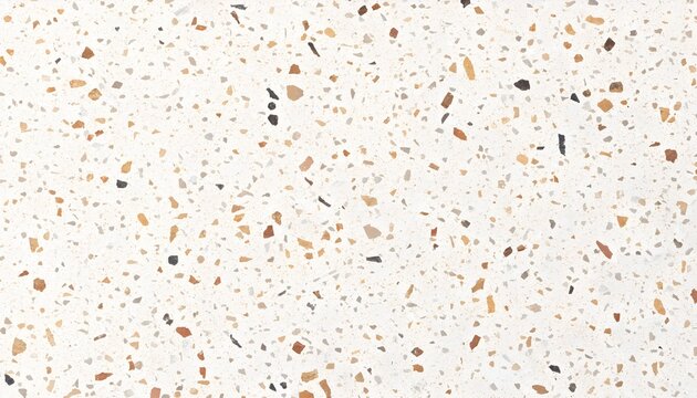 Terrazzo flooring texture with small stone chips in neutral colors