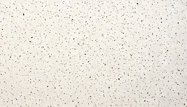 A light grey terrazzo surface with scattered small black and brown mineral chips