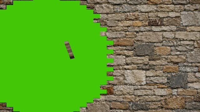 Brick Wall Break Animation Green Screen | Wall Destruction Reveal Effect | Brick Explosion VFX Green Screen | Cracked Brick Wall Reveal Motion Graphics HD 4K