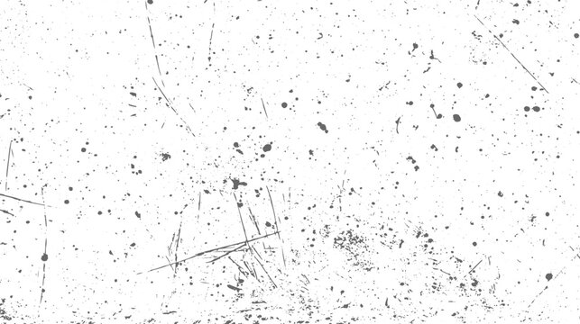 Abstract White Grunge Texture Background with Distressed Black Scratches, Monochrome Rough Surface, Vintage Worn Pattern, Dirty Weathered Overlay, Grunge Scratch Texture, Vector Illustration.