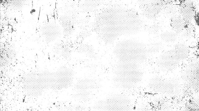 Abstract Organic Halftone Ink Texture, Vintage Distressed Grunge Background, Worn Dot Pattern, Retro Print Effect, Rough Ink Surface, Monochrome Vector Illustration.