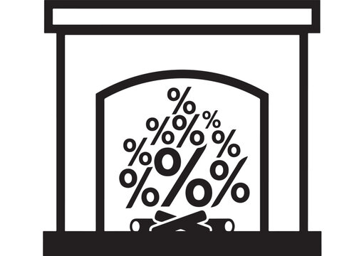 Percentage Sign Illustration Inside Window Frame with Motorcycle Graphic Featuring Symbol, Finance, Business with Economy