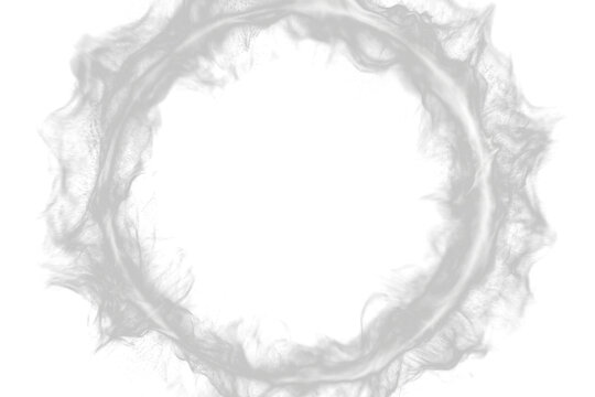 Abstract smoke ring on white background