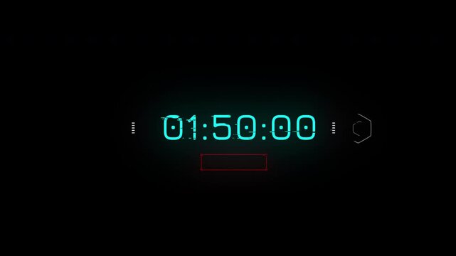 Digital Countdown Clock Displaying Decreasing Time Intervals.
