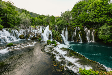 Great Una Waterfalls at Strbacki Buk, nature's power in Una National Park, Bosnia and Herzegovina. © Zedspider