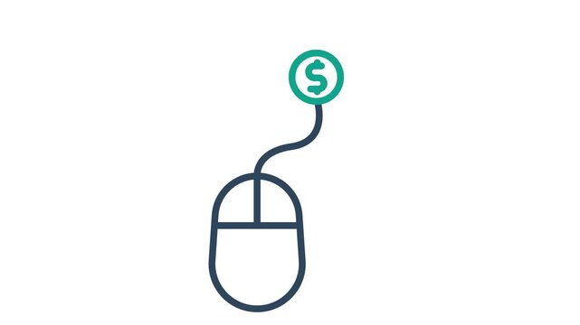 Click animated icon. animated icon related to pay per click. suitable for user interface, provide visual feedback and more. alpha channel