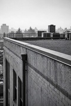 Building rooftop view during daytime in a city with skyline in the background