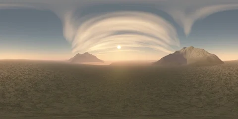 HDRI Map,  environment map, Round panorama, spherical panorama, equidistant projection, panoramic, 3D rendering, land under heaven © ustas