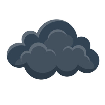 Dark Cloud Clipart Vector Flat Illustration Logo Icon