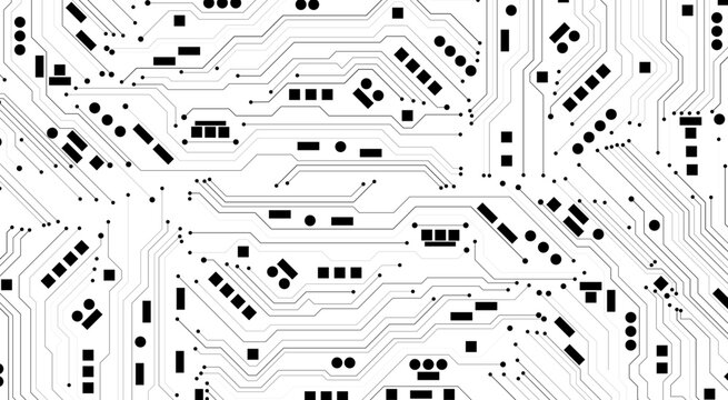 Abstract PCB Technology Background. Minimalist Printed Circuit Pattern Design