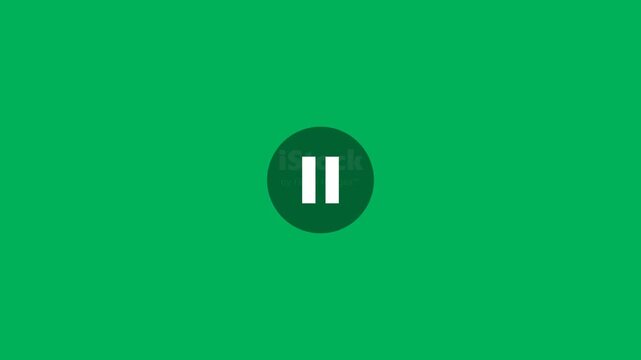 Minimalist Green Play Button Icon on Flat Background Motion Graphic Loop