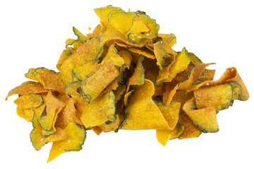 Naklejka premium Crispy fried pumpkin thai isolated on white background