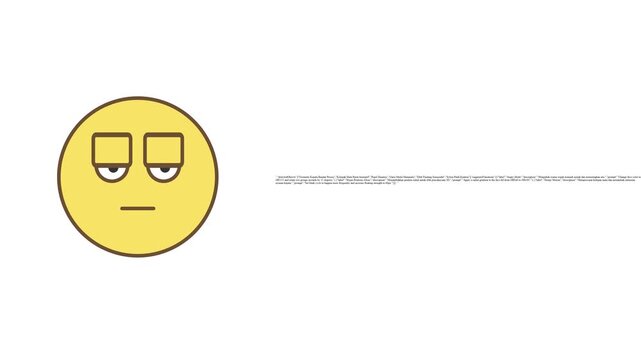 Minimalist 2D Animated Bored Emoji Face Flat Vector Motion Graphic Loop