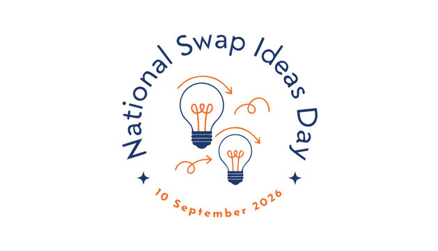 National swap ideas day logo design isolated on white background