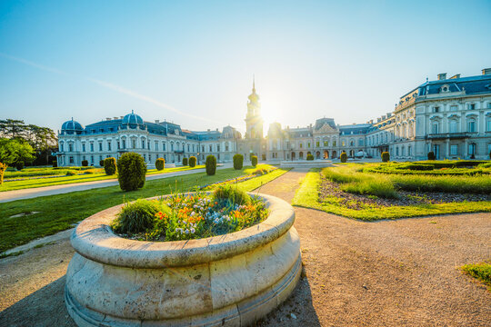 Festetics Palace is located in the town of Keszthely, Zala, Hungary near the Lake Balaton.