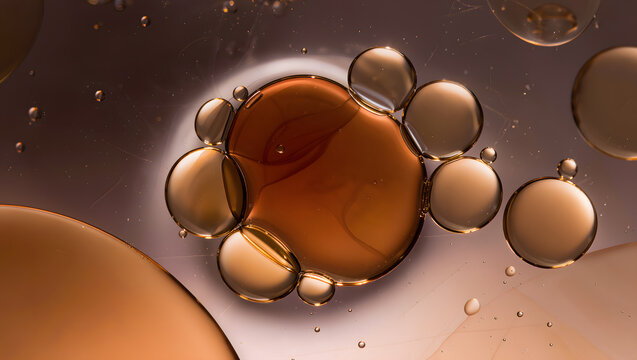Retinol and bakuchiol oil serum bubbles for anti-aging skincare