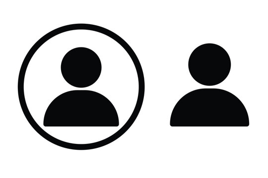 Contact icon set featuring filled and outlined silhouette figures serves as intuitive graphical elements for user interface navigation.