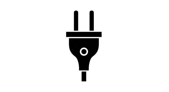 Black electrical plug icon on a white background 1.