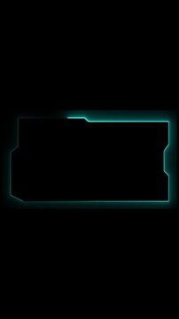 Interface design canvas frames enclose empty text areas with cyan rays Advanced software demonstration videos gain an exceptional graphical layout Interface design loops