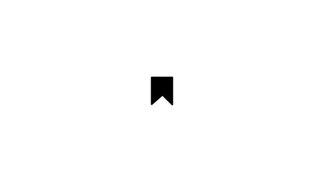 Bookmark Save Icon Animation for Mobile App and Web UI. Clean User Interface Motion Graphics in